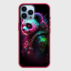 Чехол для iPhone 14 Pro Max Cyberpunk panda, цвет: 3D-малиновый