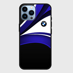 Чехол для iPhone 14 Pro Max BMW Logotype - blue waves, цвет: 3D-черный