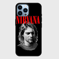 Чехол для iPhone 14 Pro Max Нирвана Курт в тельняжке, цвет: 3D-черный
