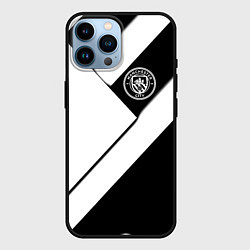 Чехол для iPhone 14 Pro Max Манчестер Юнайтед геометрия, цвет: 3D-черный