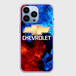 Чехол для iPhone 14 Pro CHEVROLET, цвет: 3D-сиреневый
