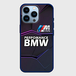 Чехол для iPhone 14 Pro BMW Perfomance, цвет: 3D-тёмно-синий