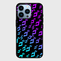 Чехол для iPhone 14 Pro JOJOS BIZARRE ADVENTURE NEON PATTERN НЕОН УЗОР, цвет: 3D-черный