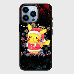 Чехол для iPhone 14 Pro MERRY CHRISTMAS ПИКАЧУ 2022 ПОКЕМОНЫ, цвет: 3D-черный