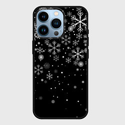 Чехол для iPhone 14 Pro Снежинки - С Новый год, цвет: 3D-черный