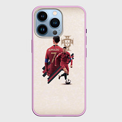 Чехол для iPhone 14 Pro Криштиану Сборная Португалии, цвет: 3D-сиреневый