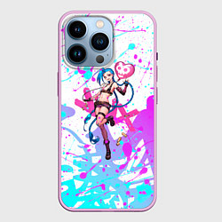 Чехол для iPhone 14 Pro JINX ДЖИНКС НЕОНОВЫЕ БРЫЗГИ, цвет: 3D-сиреневый