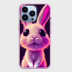 Чехол для iPhone 14 Pro Кролик 3Д арт, цвет: 3D-сиреневый