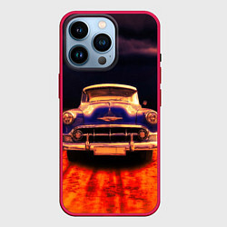 Чехол для iPhone 14 Pro Классический американский автомобиль Chevrolet 210, цвет: 3D-малиновый