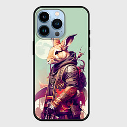 Чехол для iPhone 14 Pro Заяц на фоне луны - фантазия - нейросеть, цвет: 3D-черный