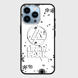 Чехол для iPhone 14 Pro Linkin park текстура зима рок, цвет: 3D-черный