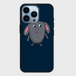 Чехол для iPhone 14 Pro Милый серый зайка, цвет: 3D-черный