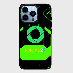 Чехол для iPhone 14 Pro Portal game pattern, цвет: 3D-черный