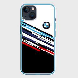 Чехол для iPhone 14 BMW BRAND COLOR БМВ, цвет: 3D-голубой