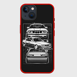 Чехол для iPhone 14 BMW, цвет: 3D-красный