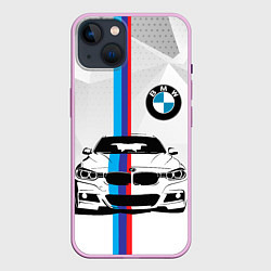 Чехол для iPhone 14 BMW БМВ M PERFORMANCE, цвет: 3D-сиреневый