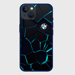 Чехол для iPhone 14 BMW 3D плиты с подсветкой, цвет: 3D-тёмно-синий