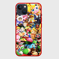 Чехол для iPhone 14 SUPER SMASH BROS ГЕРОИ ИГРЫ, цвет: 3D-красный