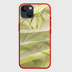 Чехол для iPhone 14 Абстрактные ирисы, цвет: 3D-красный