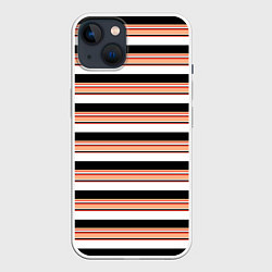 Чехол для iPhone 14 БЕЖЕВАЯ В ПОЛОСКУ, цвет: 3D-белый