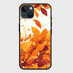 Чехол для iPhone 14 Осенние опавшие листья, цвет: 3D-черный