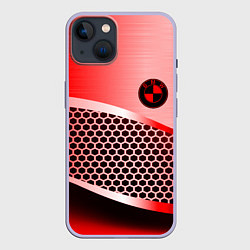 Чехол для iPhone 14 BMW carbon texture, цвет: 3D-светло-сиреневый