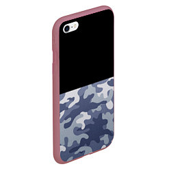 Чехол iPhone 6/6S Plus матовый Камуфляж: черный/голубой, цвет: 3D-малиновый — фото 2