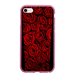 Чехол iPhone 6/6S Plus матовый Унисекс / Красные розы, цвет: 3D-малиновый