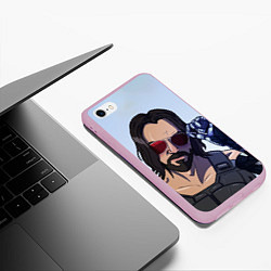 Чехол iPhone 6/6S Plus матовый Киану Самурай цвета 3D-розовый — фото 2