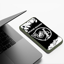Чехол iPhone 6/6S Plus матовый Breaking Benjamin КОТ Брызги, цвет: 3D-темно-зеленый — фото 2