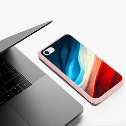 Чехол iPhone 6/6S Plus матовый Неоновые яркие волны, цвет: 3D-светло-розовый — фото 2