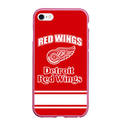 Чехол iPhone 6/6S Plus матовый Detroit red wings цвета 3D-малиновый — фото 1