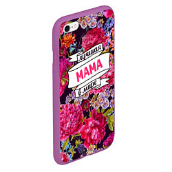 Чехол iPhone 6/6S Plus матовый Маме, цвет: 3D-фиолетовый — фото 2