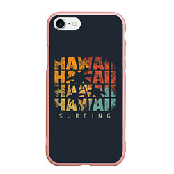 Чехол iPhone 7/8 матовый Hawaii Surfing, цвет: 3D-светло-розовый