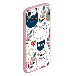 Чехол iPhone 7/8 матовый Funny cats, цвет: 3D-баблгам — фото 2