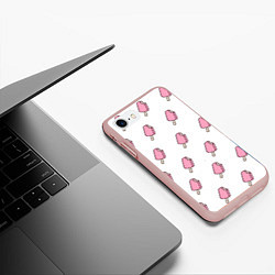 Чехол iPhone 7/8 матовый Мороженое розовое, цвет: 3D-светло-розовый — фото 2