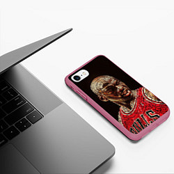 Чехол iPhone 7/8 матовый Michael Jordan, цвет: 3D-малиновый — фото 2