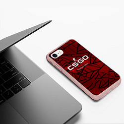 Чехол iPhone 7/8 матовый Cs:go - Crimson Web Style Factory New Кровавая пау, цвет: 3D-светло-розовый — фото 2