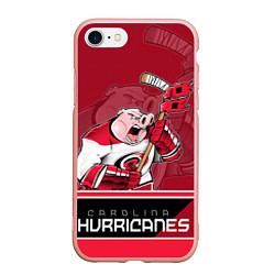 Чехол iPhone 7/8 матовый Carolina Hurricanes, цвет: 3D-светло-розовый