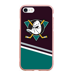 Чехол iPhone 7/8 матовый Anaheim Ducks, цвет: 3D-светло-розовый