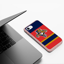 Чехол iPhone 7/8 матовый Florida Panthers, цвет: 3D-светло-розовый — фото 2