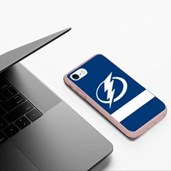 Чехол iPhone 7/8 матовый Tampa Bay Lightning, цвет: 3D-светло-розовый — фото 2