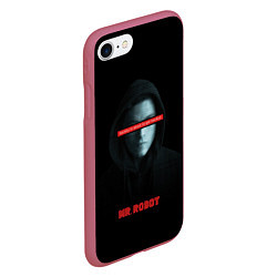 Чехол iPhone 7/8 матовый Mr Robot, цвет: 3D-малиновый — фото 2