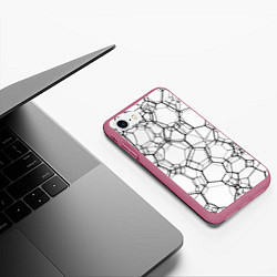 Чехол iPhone 7/8 матовый Пузыри, цвет: 3D-малиновый — фото 2