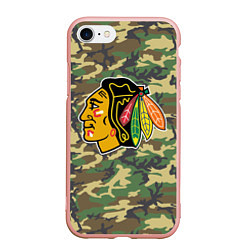 Чехол iPhone 7/8 матовый Blackhawks Camouflage, цвет: 3D-светло-розовый