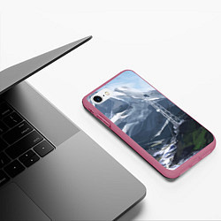 Чехол iPhone 7/8 матовый Горы Алтая, цвет: 3D-малиновый — фото 2
