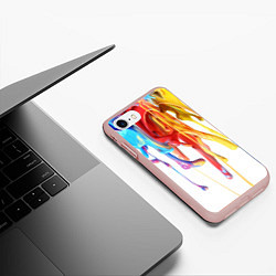 Чехол iPhone 7/8 матовый Краска, цвет: 3D-светло-розовый — фото 2