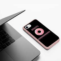 Чехол iPhone 7/8 матовый Donuts, цвет: 3D-светло-розовый — фото 2