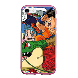 Чехол iPhone 7/8 матовый Dragon Ball Team, цвет: 3D-малиновый