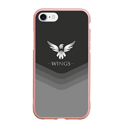 Чехол iPhone 7/8 матовый Wings Uniform, цвет: 3D-светло-розовый